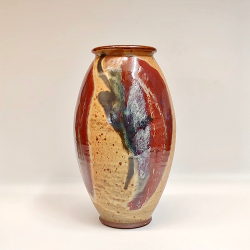 #221153 Vase Rust, Red, Blue, Teal $24 at Hunter Wolff Gallery